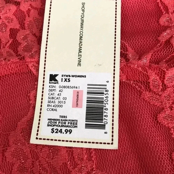 🆕Adam Levine Lightweight Coral Lace Blouse XS 🆕 - Picture 4 of 5